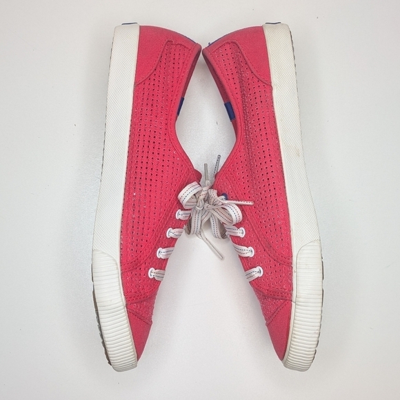 Keds Celeb red canvas perforated sneakers lace up women's size 9.5 - Picture 3 of 7
